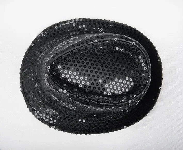 Kids Reflective Top Hat - Glitter Hip-Hop Jazz Dance Performance Hat for Stage & Parties