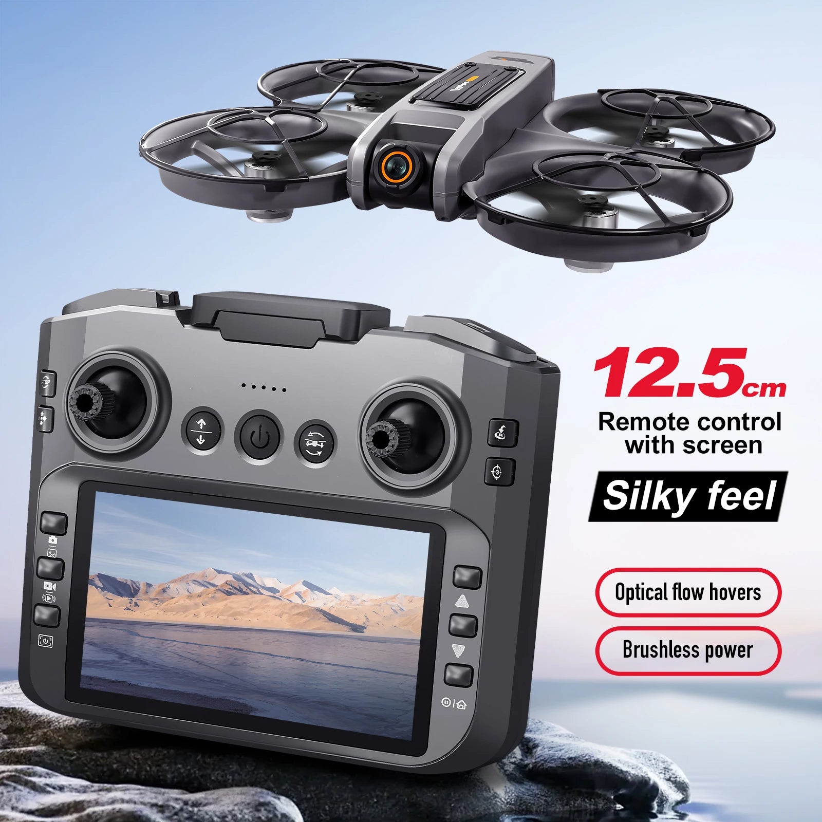 S156 Drone with 4K Camera & Optical Flow - 180° Adjustable Lens, Brushless Motors (180g)