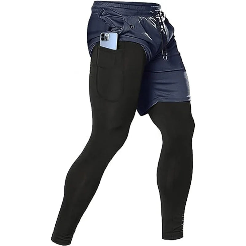 Men's 2-in-1 Athletic Pants - Training Running Pants for Gym, Fitness & Sports