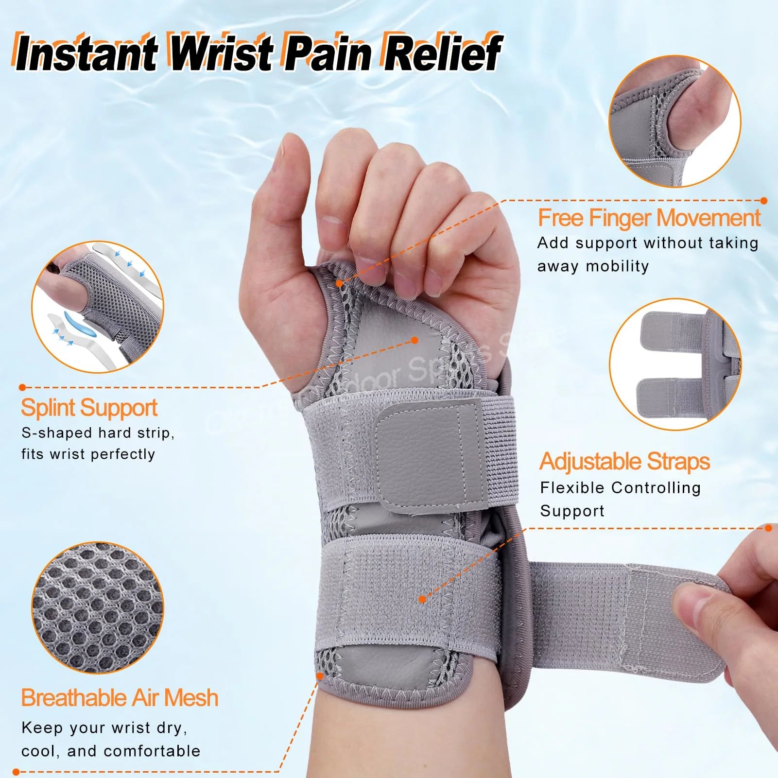 Orthopedic Wristband – Carpal Tunnel & Arthritis Support (1–2PC)