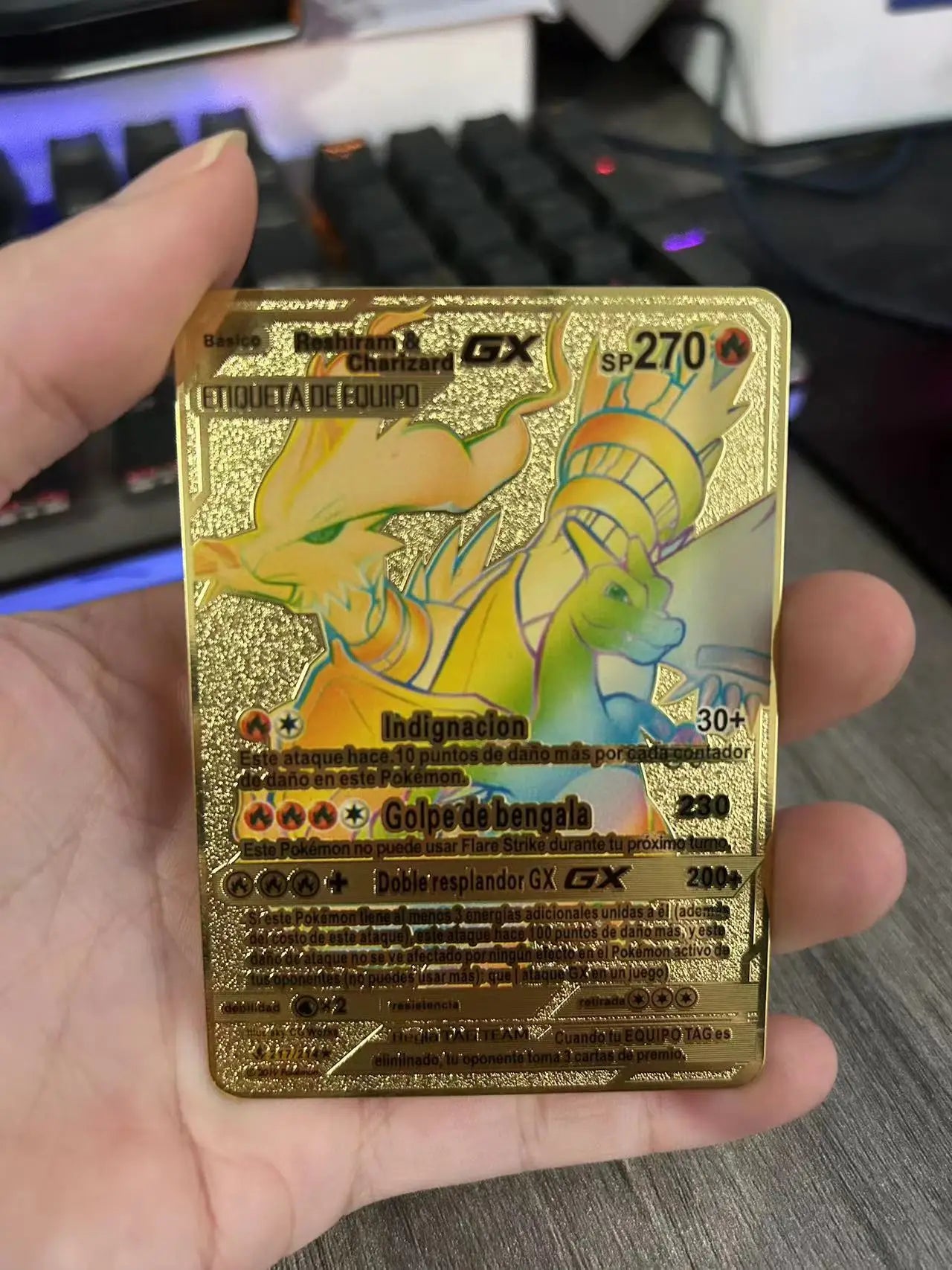 Spanish Pokemon Metal Cards – Mewtwo, Pikachu GX & Charizard VMAX Set