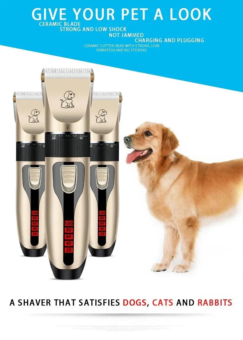Professional Pet Grooming Clippers - Cordless Rechargeable for Dogs, Cats & Rabbits