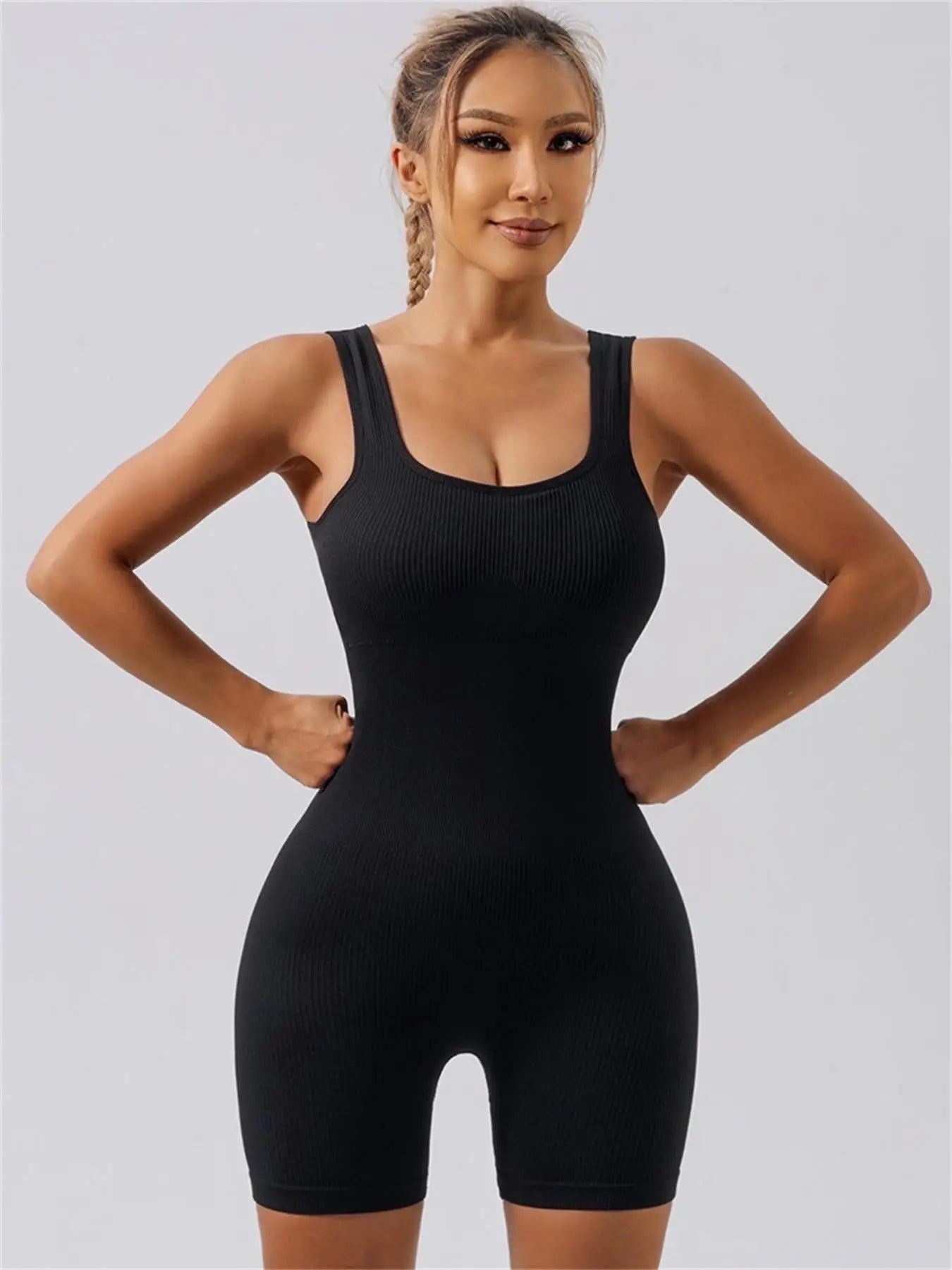Women's Seamless Yoga Bodysuit - One-Piece Workout Romper