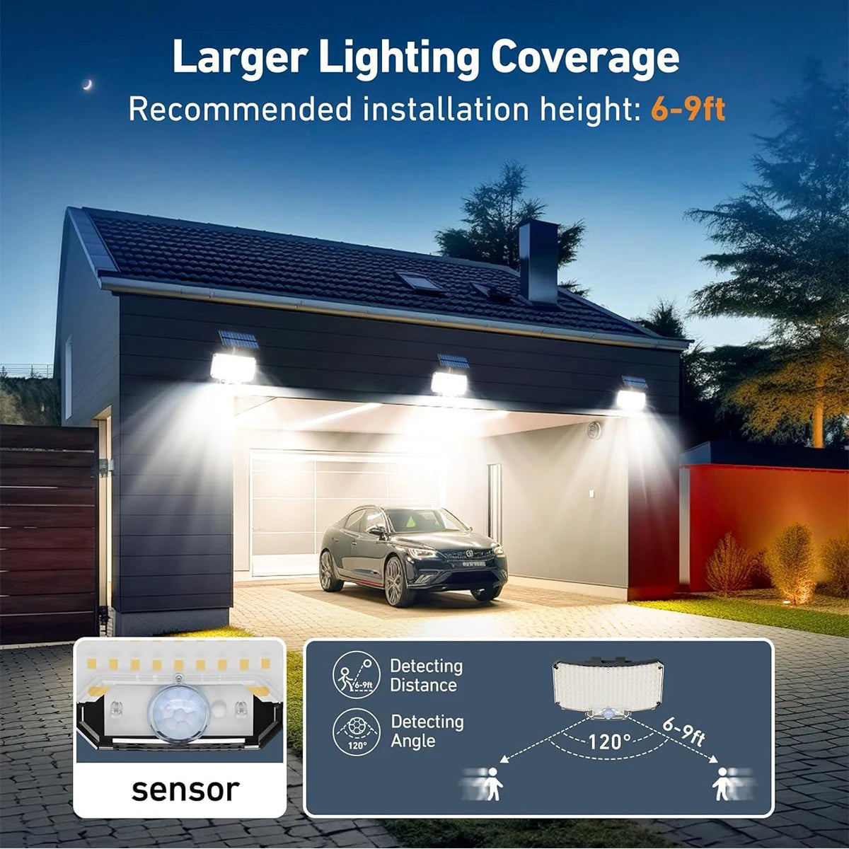 234 LED Solar Outdoor Lights - 3-Mode Motion Sensor Flood Lights with Remote