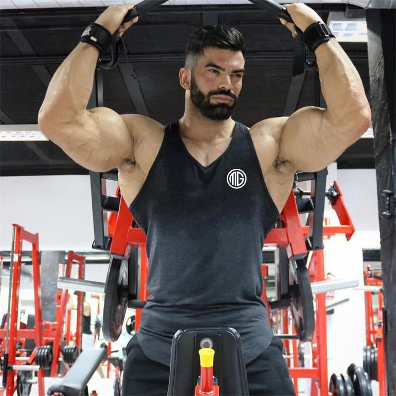 Men's Cotton Sleeveless Workout Tank Top - Gym & Running Vest