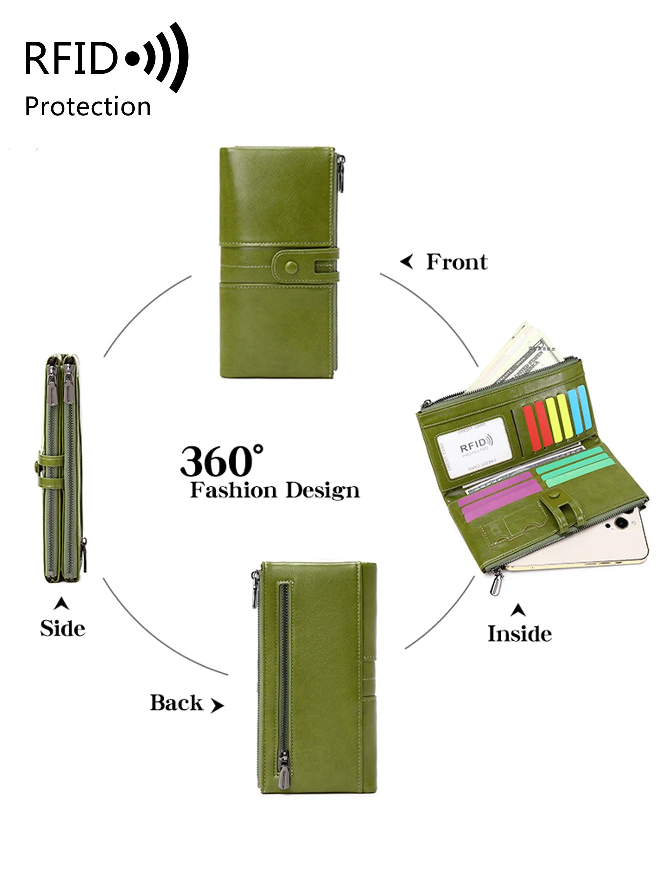 Women’s Long Wallet – PU Leather Handbag