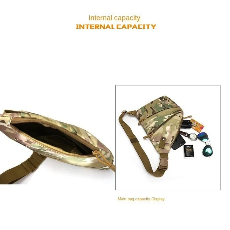 Camouflage Tactical Chest Bag – Waterproof Crossbody for Men