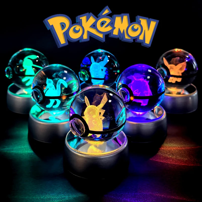 Pokemon Crystal Ball LED Night Light – Anime Lamp