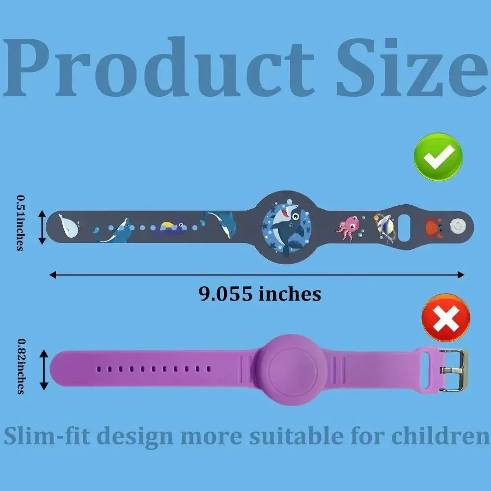 AirTag Bracelet for Kids - Comfortable Secure Wristband & Necklace Holder for Apple AirTag