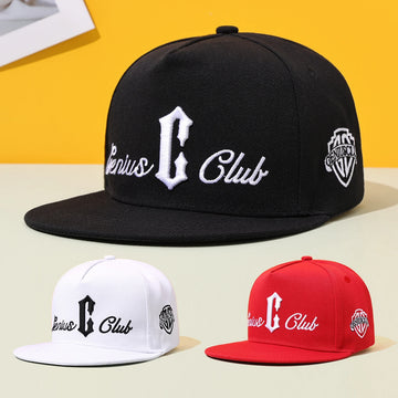 Embroidered Duckbill Baseball Cap - Flat Brim Hip-Hop Hat for Outdoor & Street Casual Wear