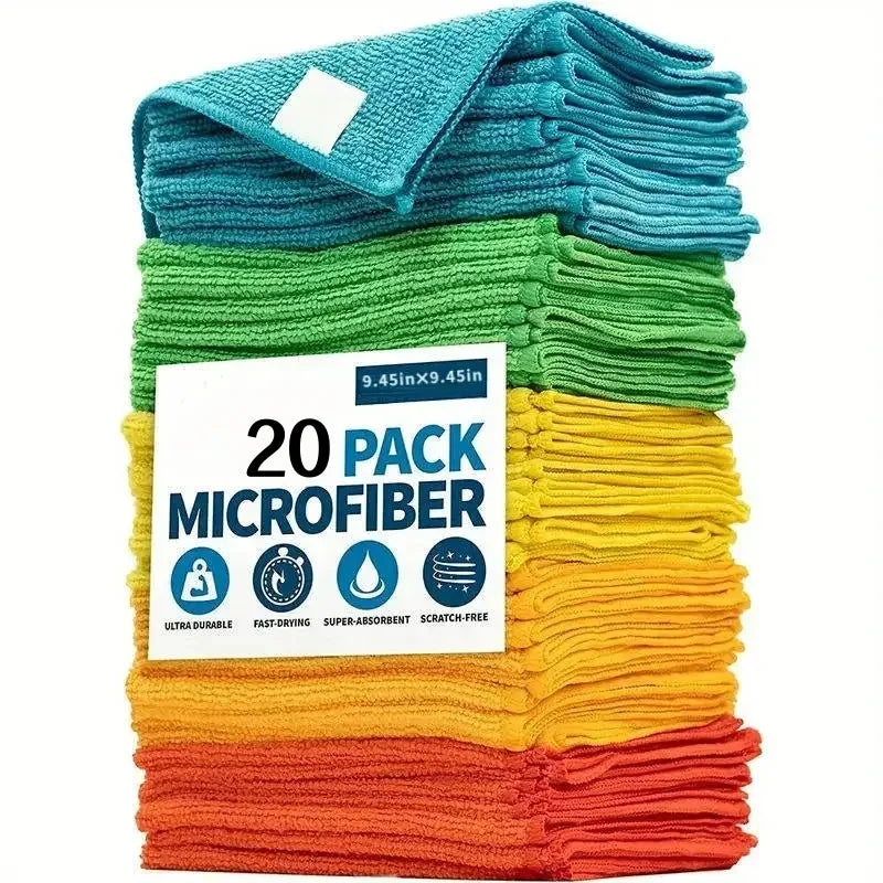 Microfiber Cleaning Cloths Set - 20/50 Pcs Absorbent Multi-Purpose Towels