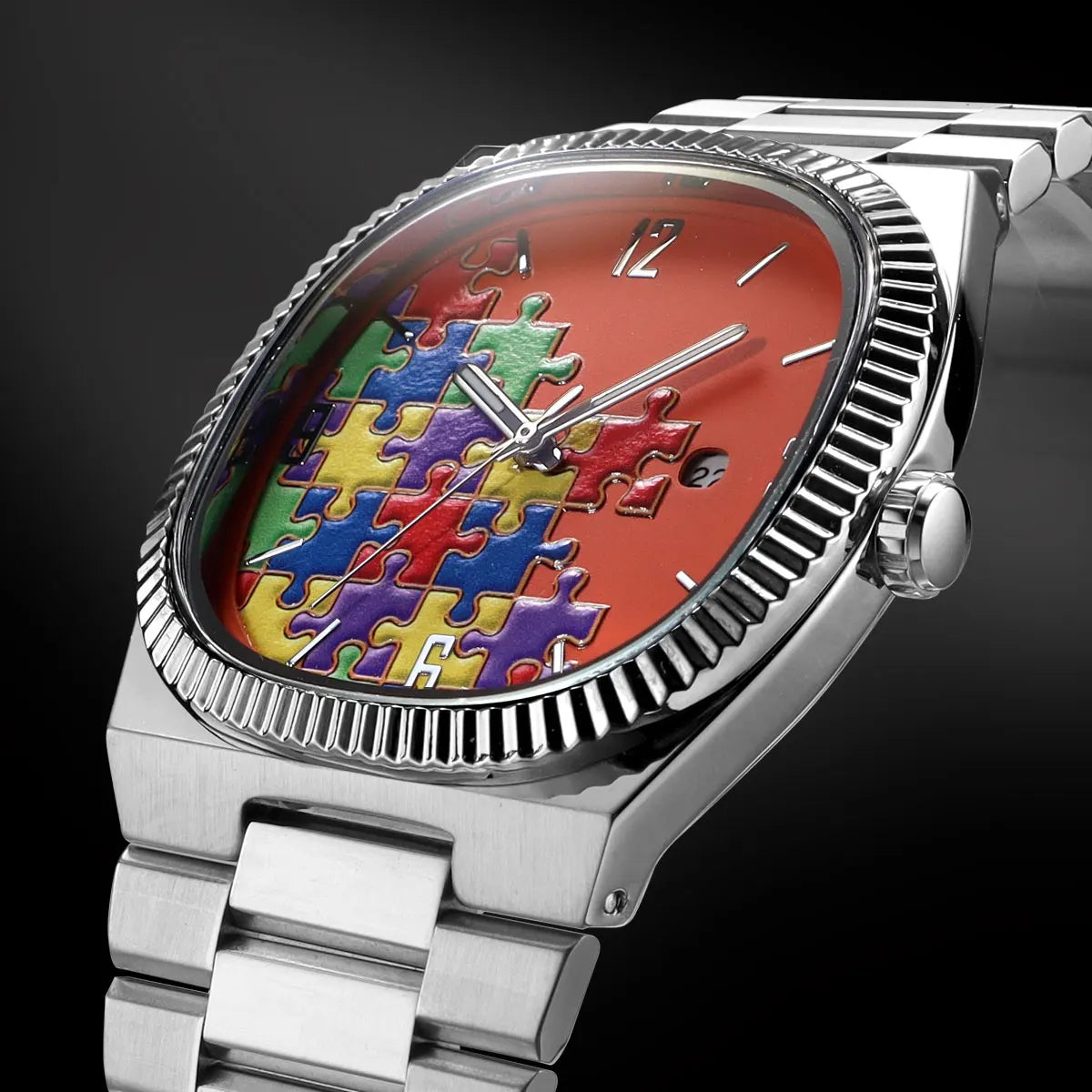 Vintage Cartoon Men's Quartz Watch – Water Resistant Steel Strap with Calendar
