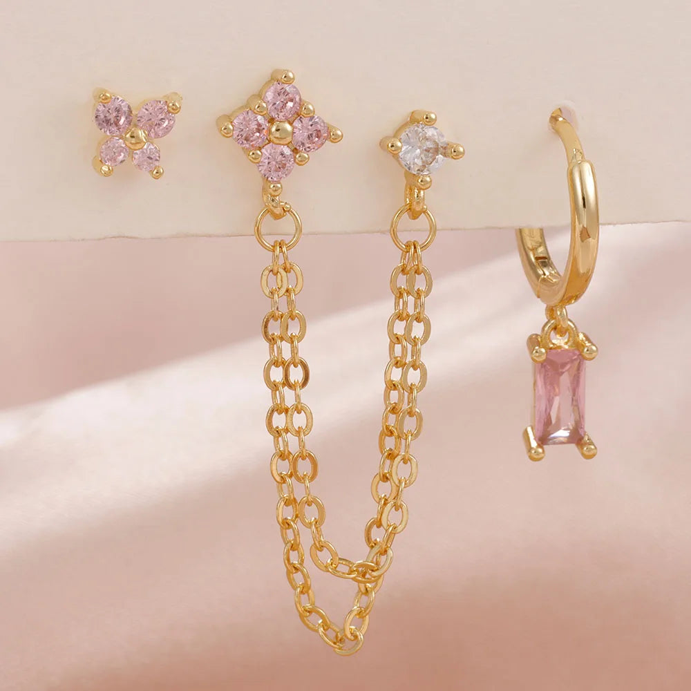 Stainless Steel Constellation Earrings Set – Cartilage Piercing Jewelry