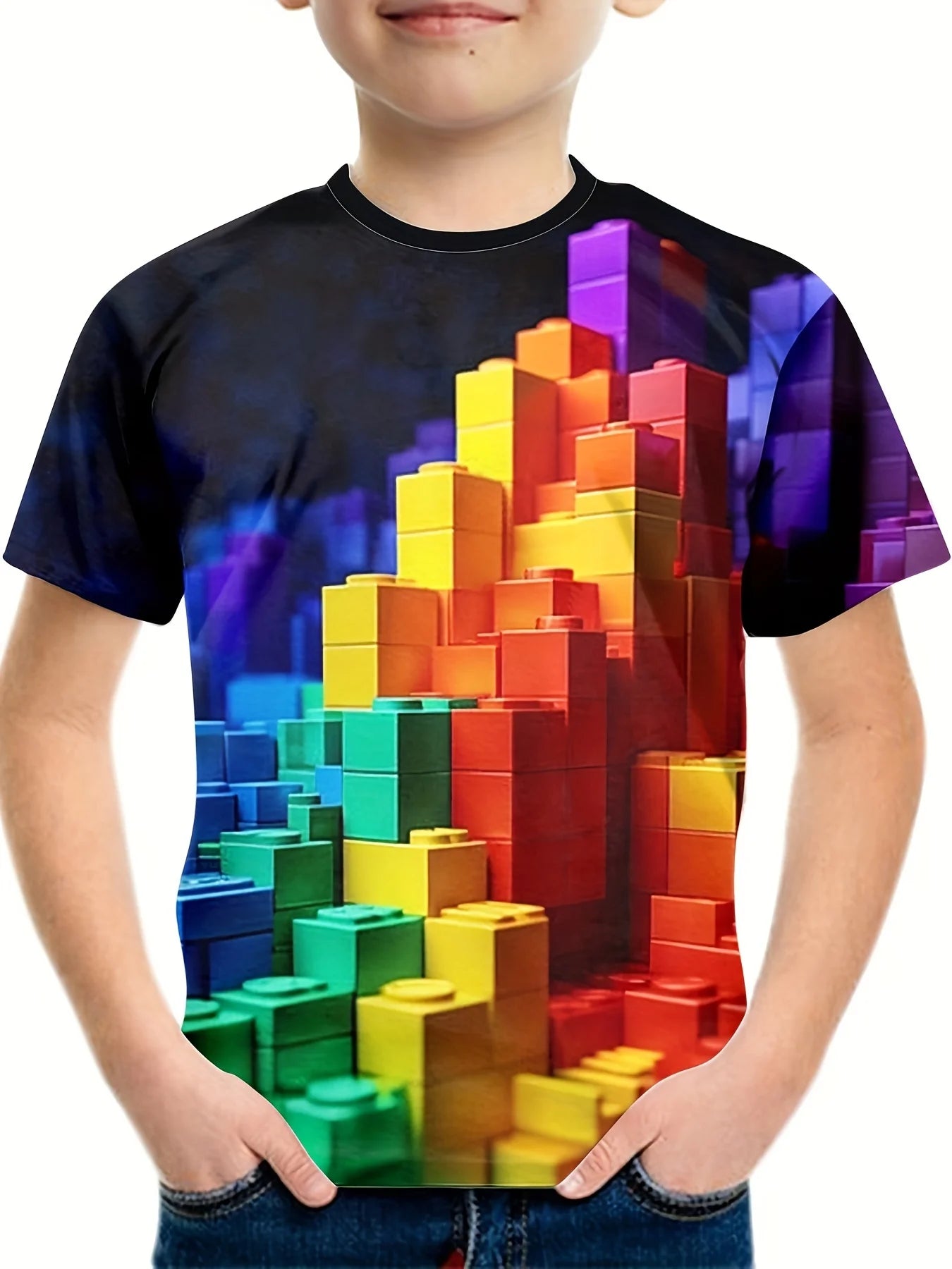 Kids 3D Print T-Shirt - Cool Graphic Short Sleeve Tee for Boys & Girls Ages 7-13