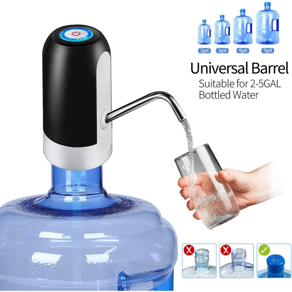 USB Rechargeable Water Bottle Pump - 5 Gallon Automatic Electric Dispenser