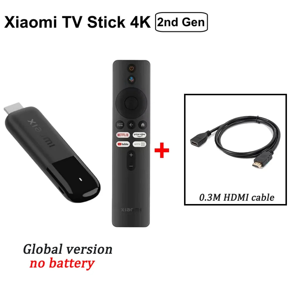 Xiaomi TV Stick 4K 2nd Gen - 6nm Quad-Core Streaming Device with WiFi 6 & Bluetooth 5.2