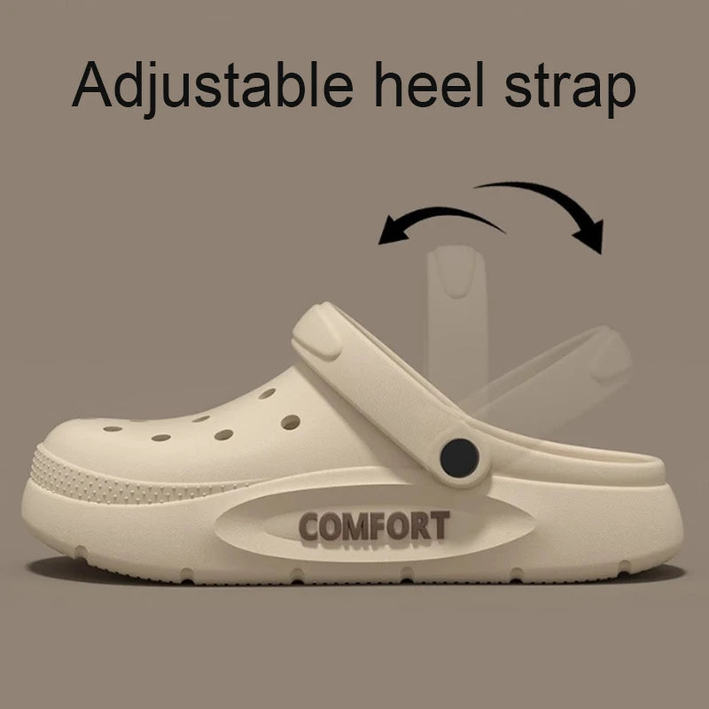 Summer Slippers for Men & Women - Anti-Slip Hollow Covered Toe Indoor Outdoor Sandals