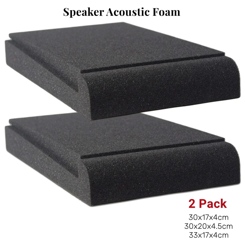 2pcs Studio Monitor Isolation Pads – Acoustic Anti-Shock Speaker Foam Stand