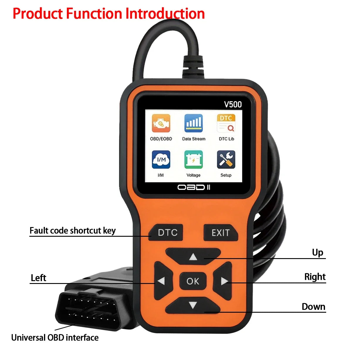 V500 OBD2 Scanner - Car Diagnostic Tool Code Reader