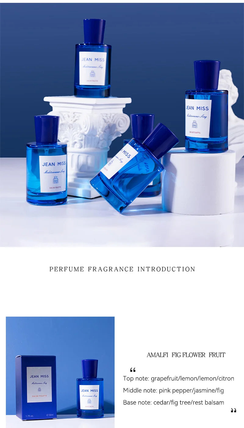Blue Mediterranean Fruity Perfume - Fresh Unisex Fragrance (50ml)