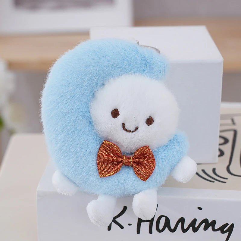 Cute Moon Plush Doll Toys Pendant Keychain Backpack Home Hangings Decoration Gifts