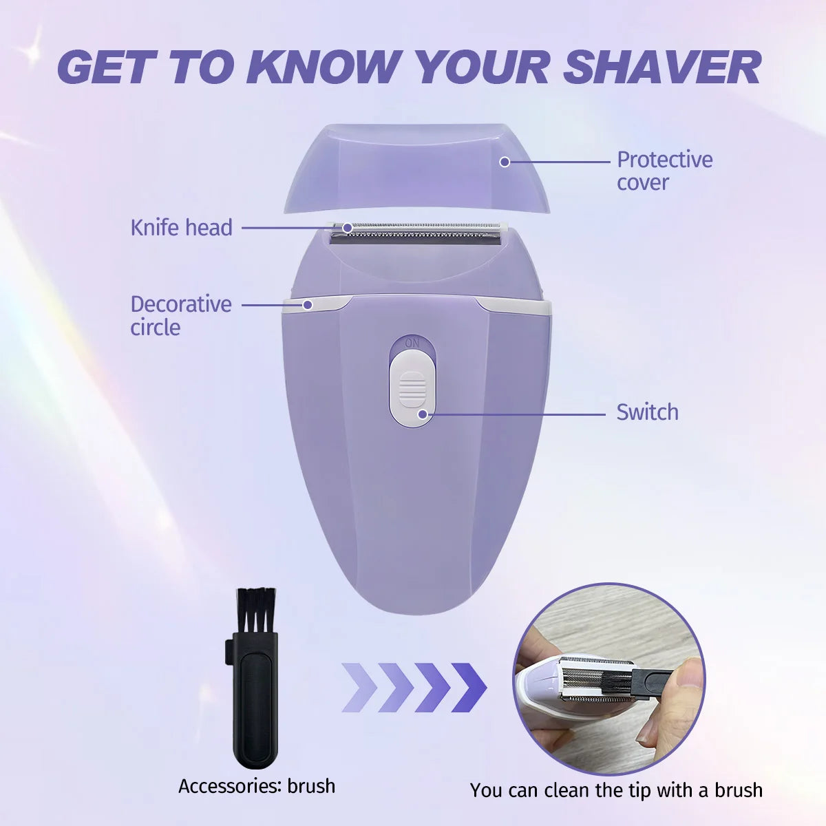 Electric Shaver Women Trimmer Shaver Razor with Trimmer for Armpit Legs Hair and Arms Hair Bikini Area,Shaver for All Skin Hair
