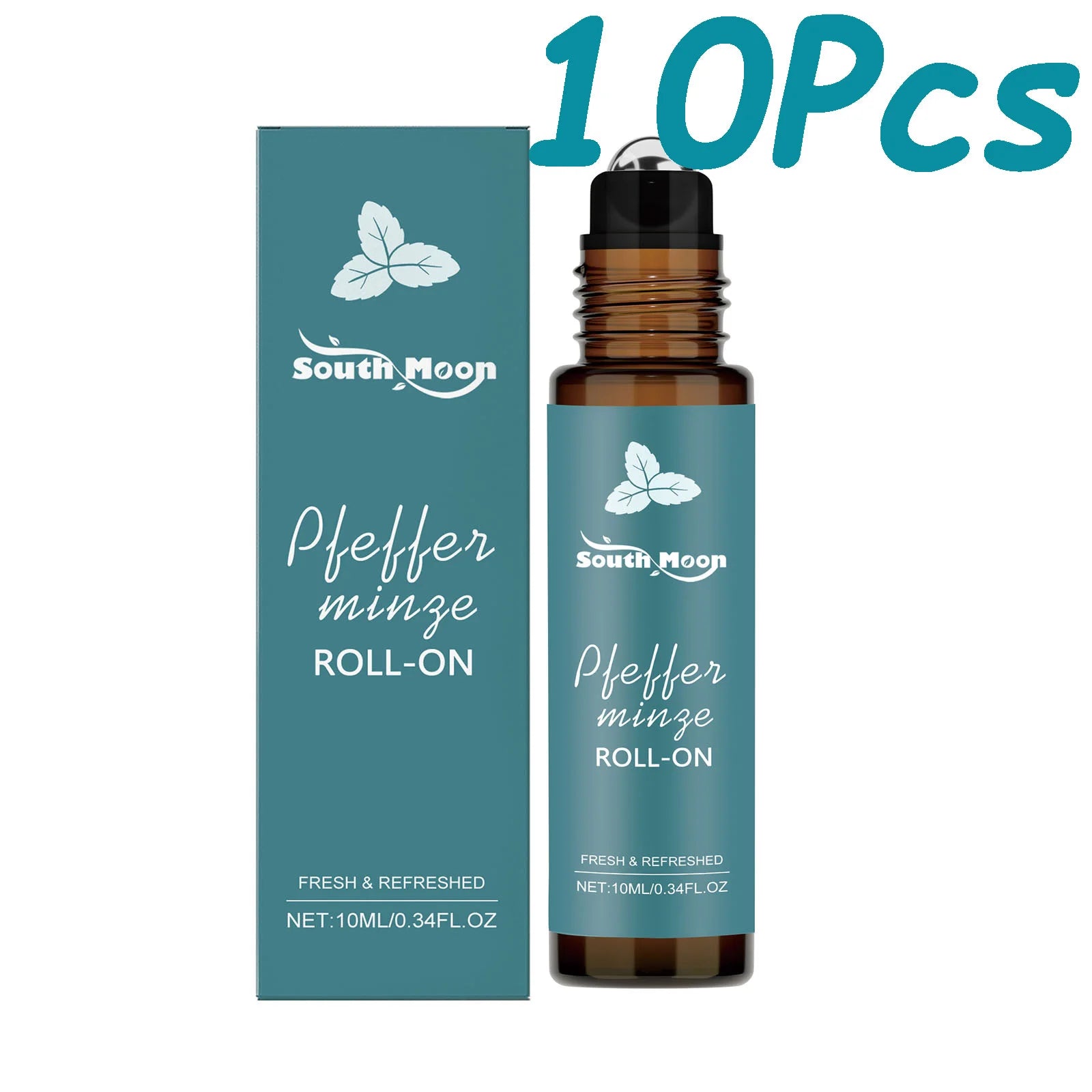 Peppermint Essential Oil Roller - Portable Refreshing Aromatherapy for Relaxation & Massage
