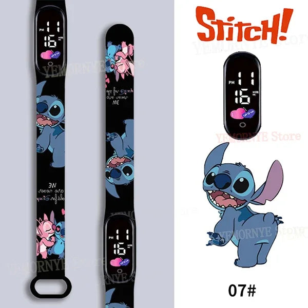 Disney Stitch Digital LED Watch – Kids Sports Watch