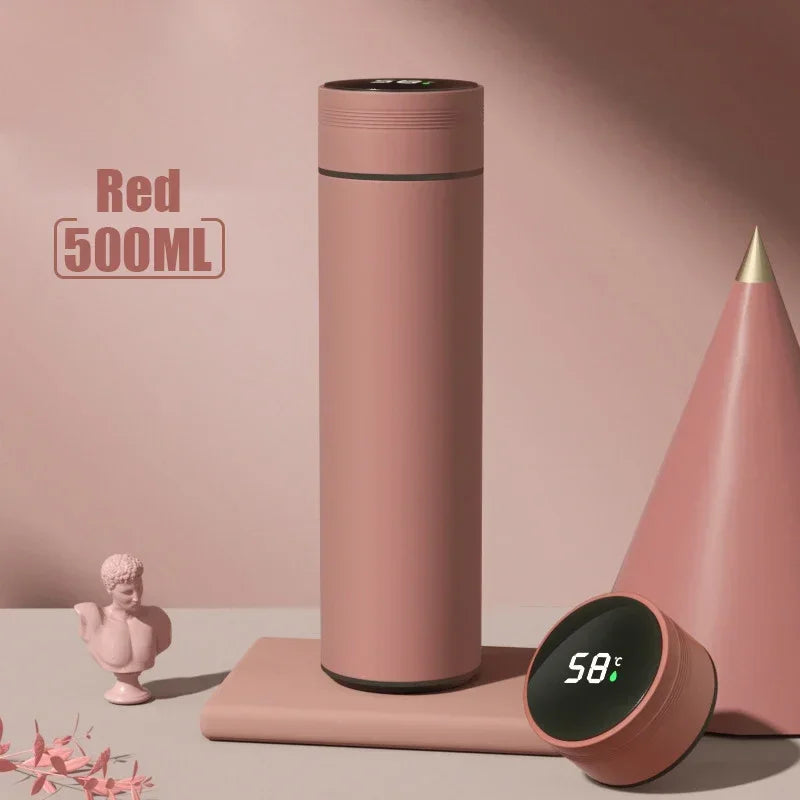 500ml Stainless Steel Thermos with Temperature Display - Insulated Bottle