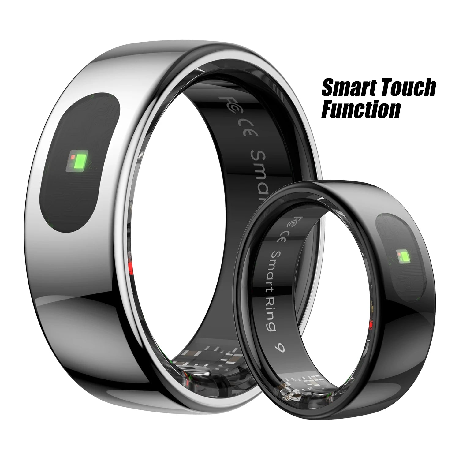 New R08 Smart Ring With Charging Case Smart Touch Screen Health Monitor Sports Fitness Tracker IP68 5ATM Waterproof Smart Ring
