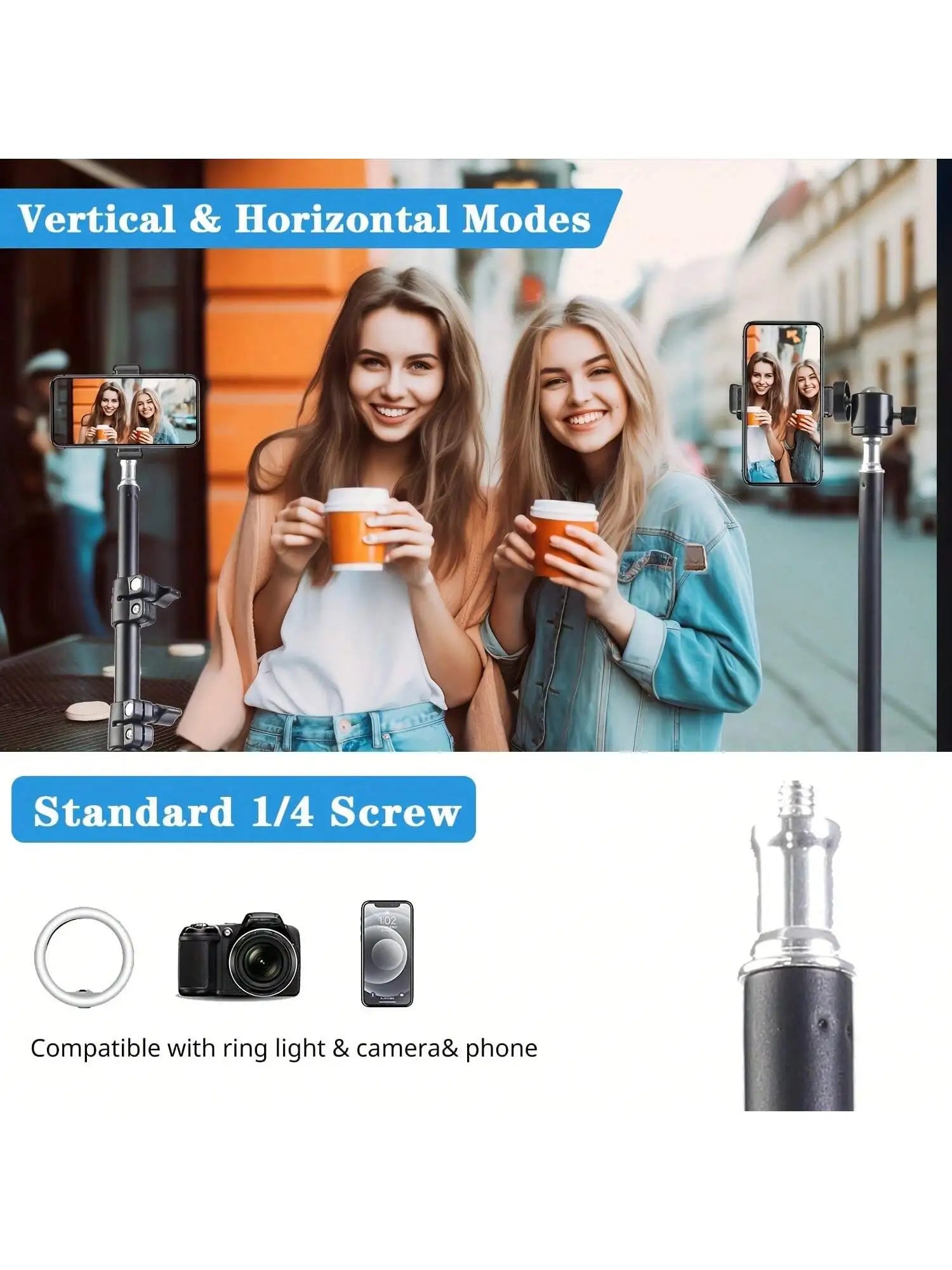 Foldable Phone Tripod with Holder – Camera Stand