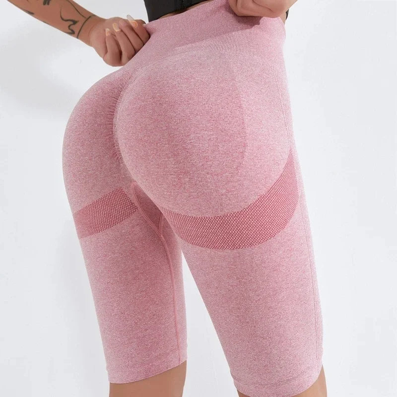Women's High-Waist Seamless Yoga Shorts - Workout & Running