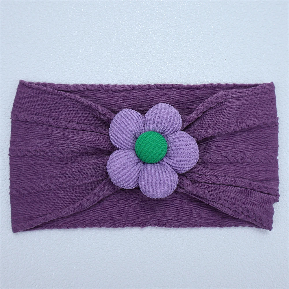 Flower Nylon Girl Hairband – Soft Elastic Baby Headband