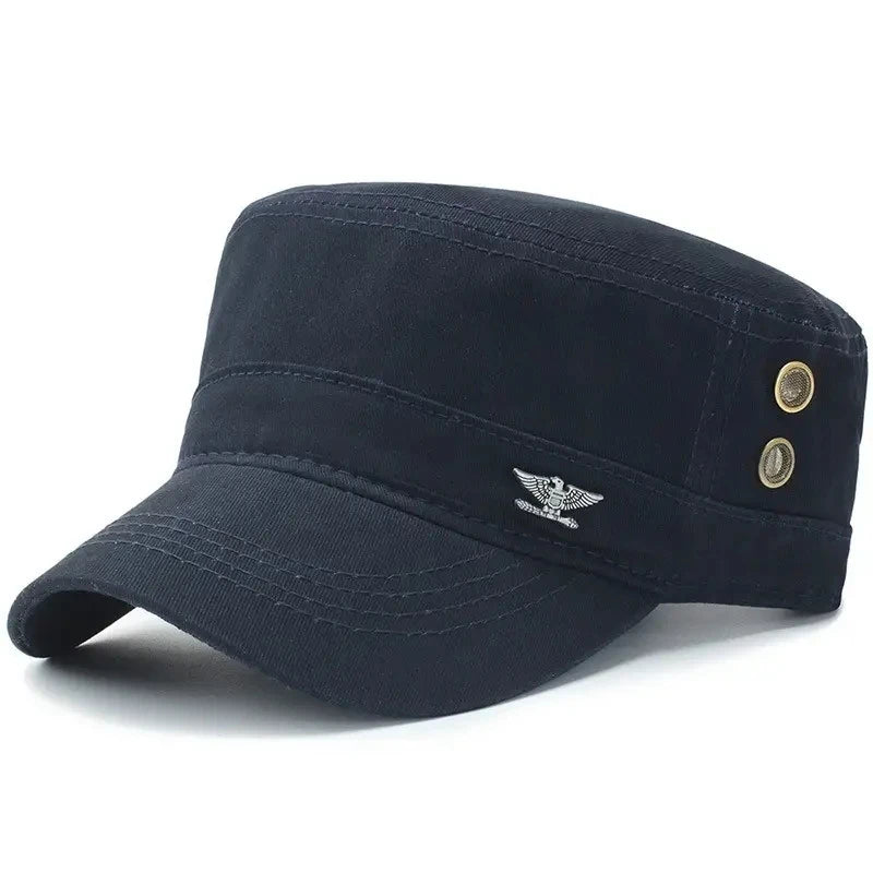 Men's Tactical Flat Top Baseball Cap - Cotton Army Military Hat for Spring & Autumn