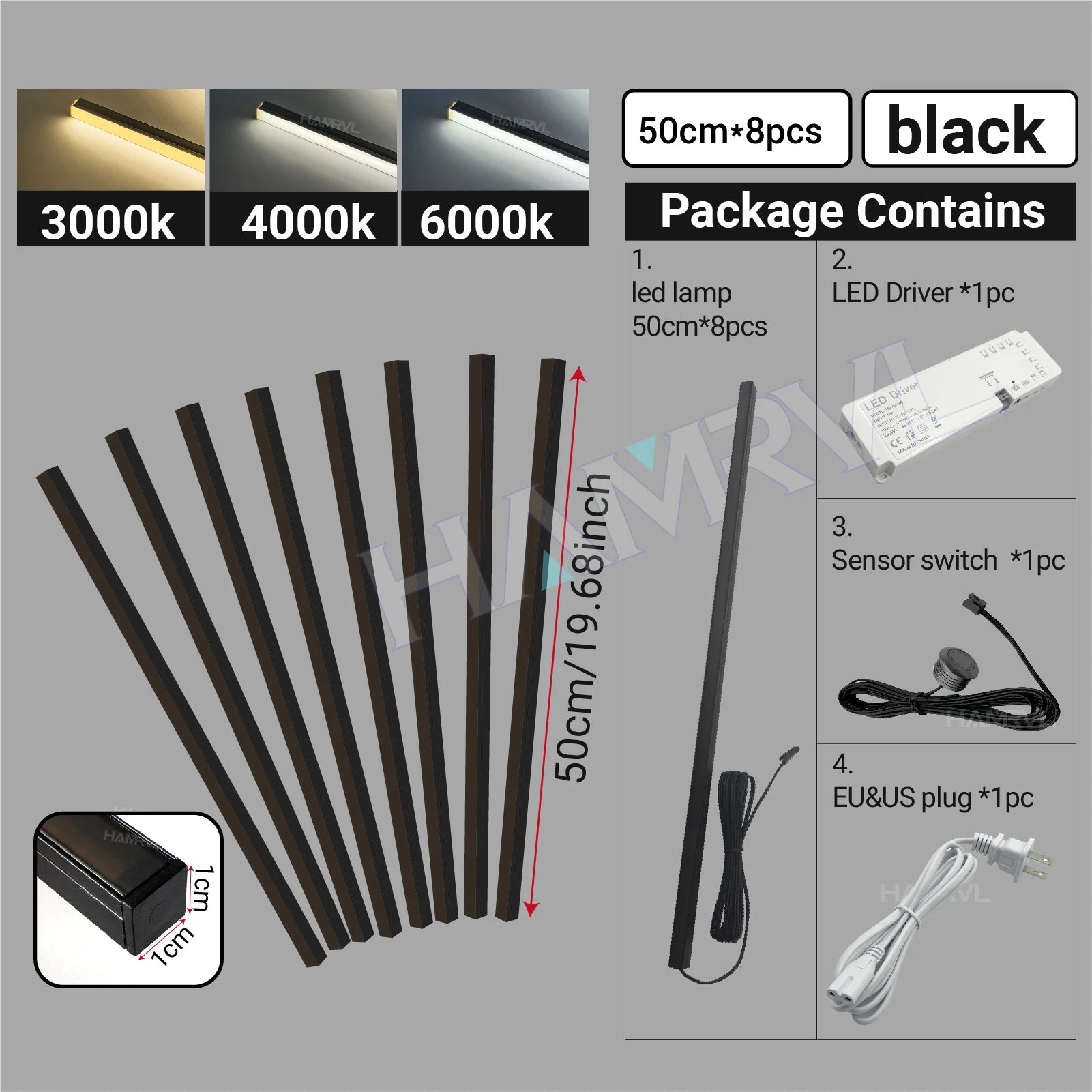 LED Recessed Lighting Strip – Touch Sensor Self-Adhesive for Wood Slat Wall