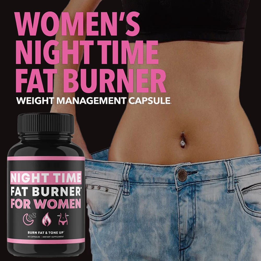 Night Time Fat Burner for Women - Overnight Metabolism Booster & Sleep Support