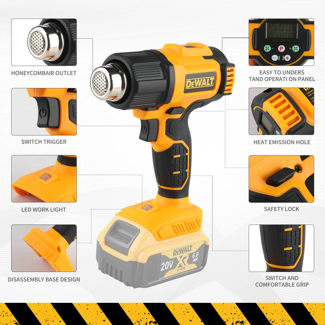 🔥 HOT DEAL! DeWalt DCE530 20V Cordless Heat Gun - 550°C Adjustable Temperature Welding Tool