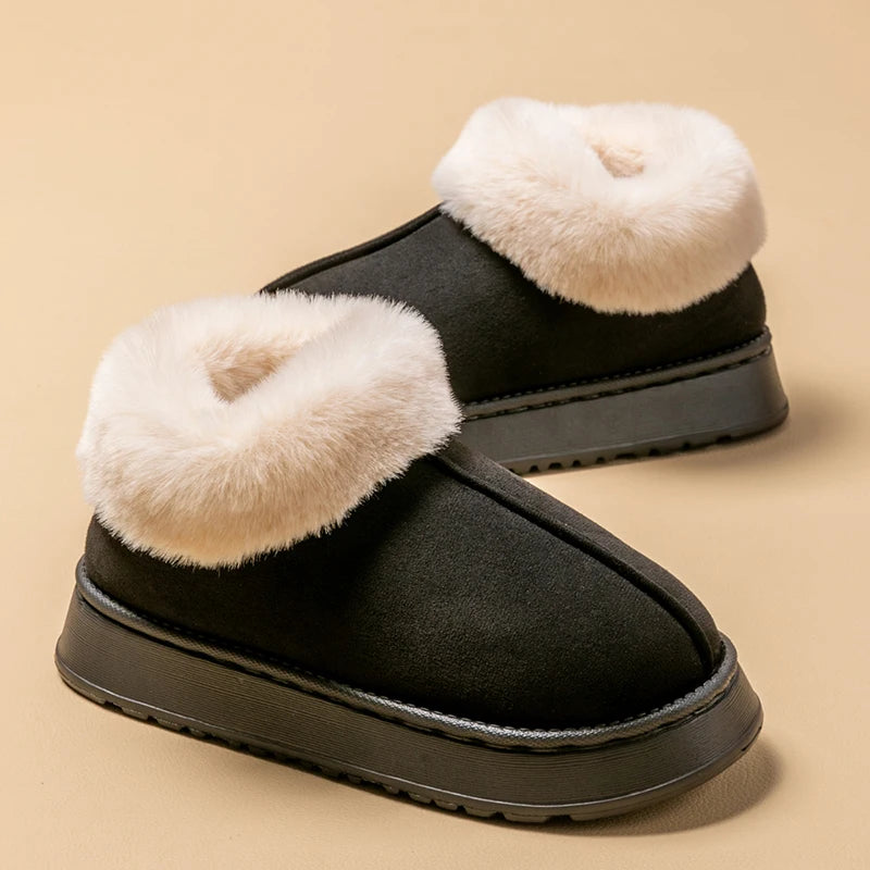 Women's Winter Slippers - Non-Slip Plush Fleece Lined Indoor House Shoes with Soft Sole