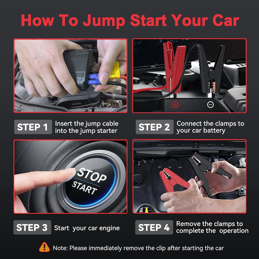 🚨 NEVER GET STRANDED AGAIN! 600A Jump Starter - Your Pocket-Sized Tow Truck 🔋