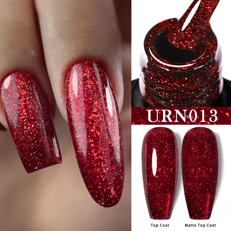 Glitter Gel Nail Polish – Semi-Permanent UV LED Gel with Sparkling Shimmer Finish