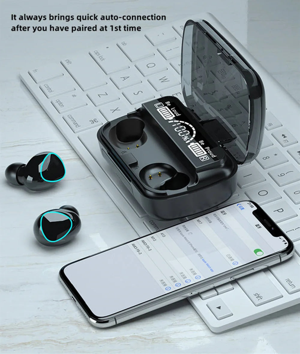 M10 Wireless Earbuds with Power Bank - Sports & Gaming Headphones