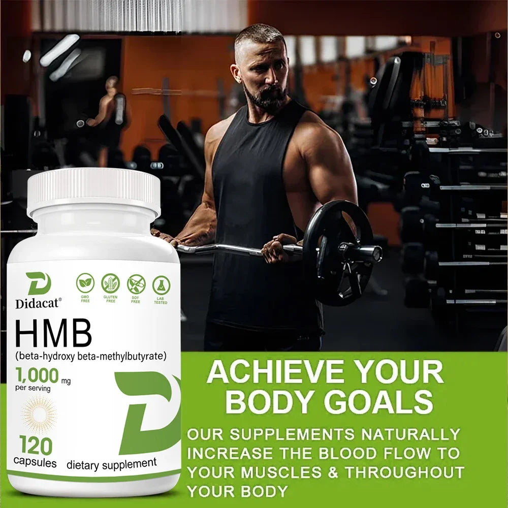 HMB 1000mg + Vitamin D3 - Muscle Growth, Lean Mass & Recovery Supplement