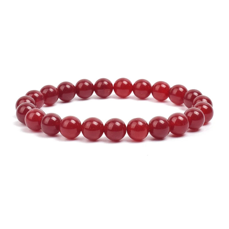 Natural Stone Beads Bracelet – Amethyst, Quartz, Jade & Agate Healing Bangle
