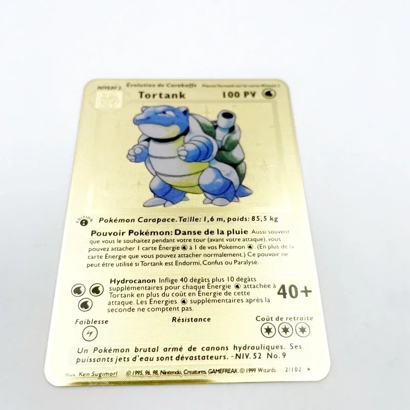 Spanish Pokemon Gold Metal Cards – Mewtwo, Pikachu GX & Charizard VMAX Set