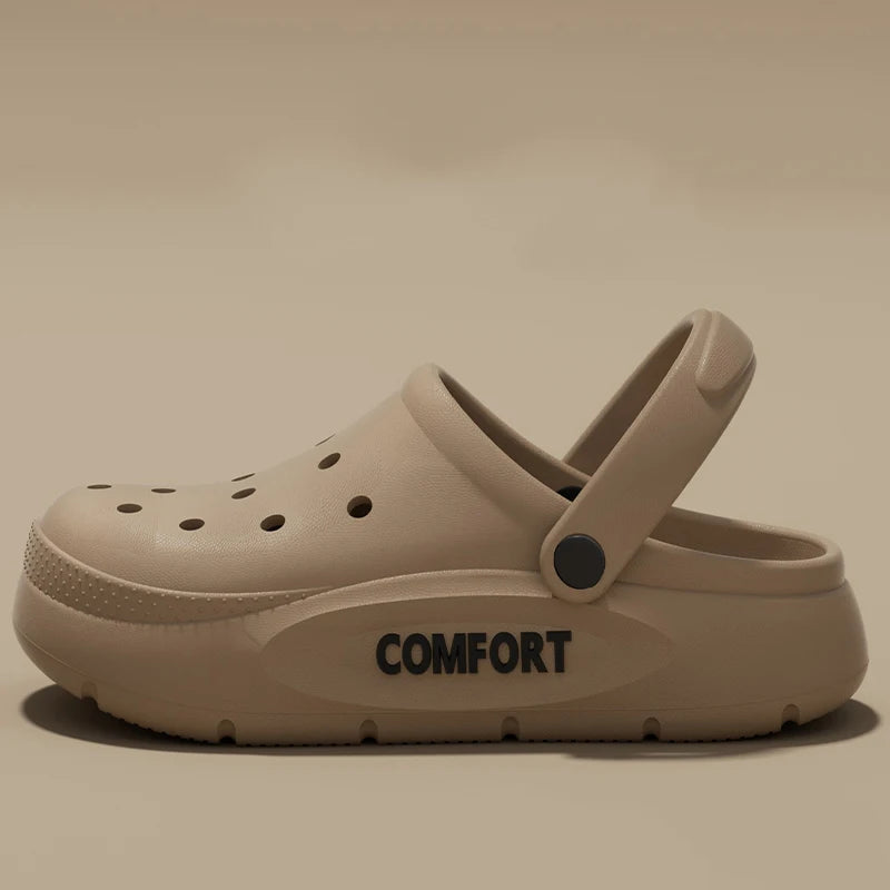 Summer Slippers for Men & Women - Anti-Slip Hollow Covered Toe Indoor Outdoor Sandals