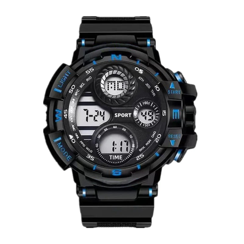 Men's Digital Sports Watch - LED Night Light Electronic Watch for Students & Teens