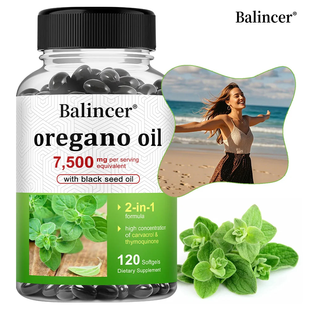 Oregano Oil 7,500mg with Black Seed for Immune Health