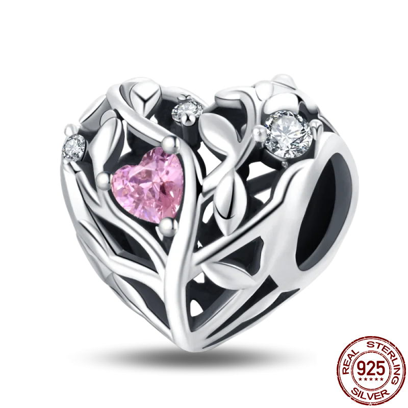 925 Sterling Silver Charm Bead with Zircon - Compatible Bracelet Charm