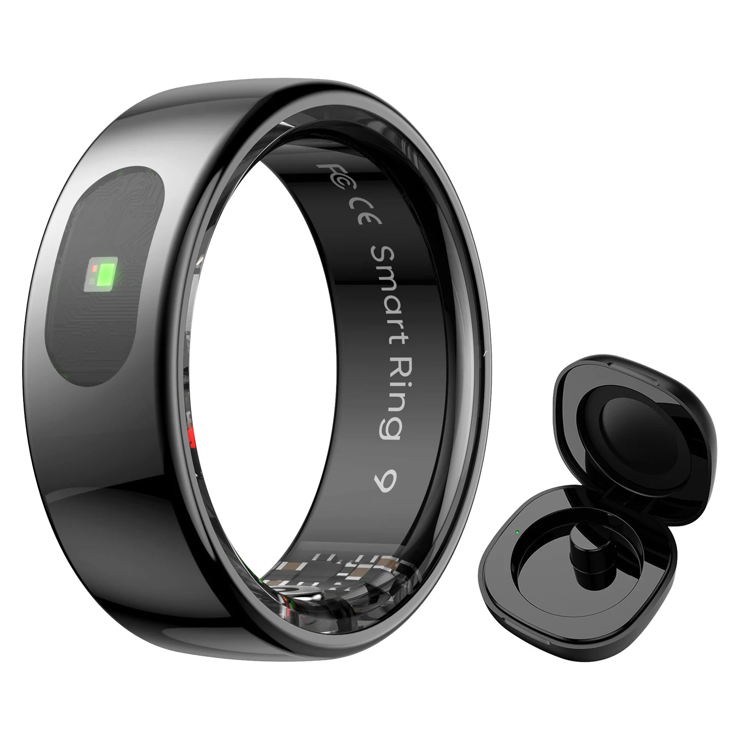 New R08 Smart Ring With Charging Case Smart Touch Screen Health Monitor Sports Fitness Tracker IP68 5ATM Waterproof Smart Ring