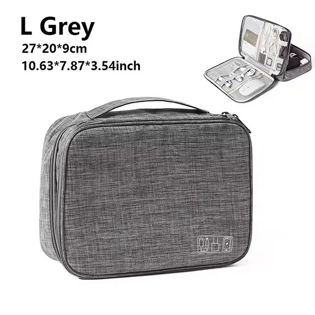 Waterproof Cable Storage Bag – Portable Electronic Travel Organizer